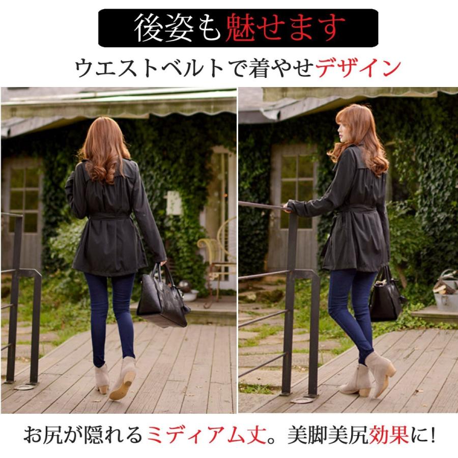 トレンチコート レディース 黒 スプリングコート 春 秋 アウター 通勤 長袖 テロンチ コート カジュアル 04 アルネスタ 通販 Yahoo ショッピング