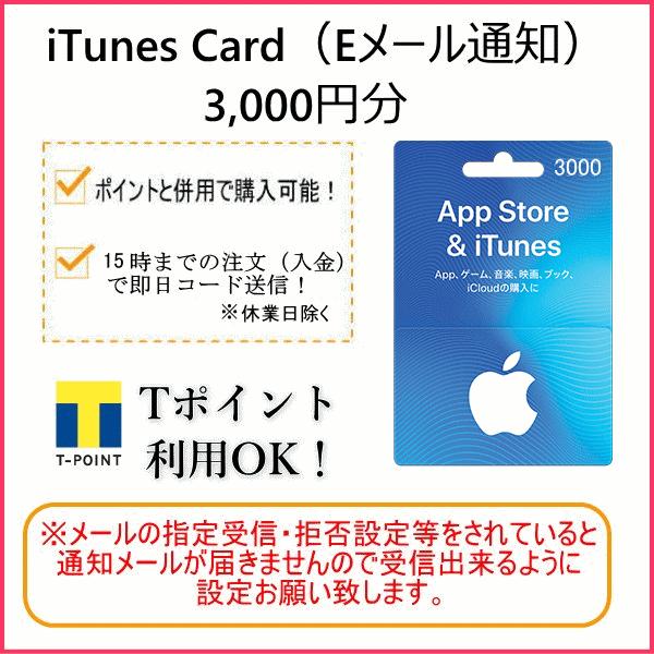 Itunes Card アイチューンズカード 3 000円分 Eメール通知専用 Apple プリペイドカード コード通知 It3000n Alnet 通販 Yahoo ショッピング