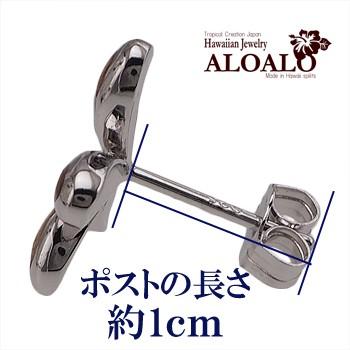ハワイアンジュエリー ピアス シルバー925 aumakua コアウッド プルメリア ピアス ロジウムコーティングの画像
