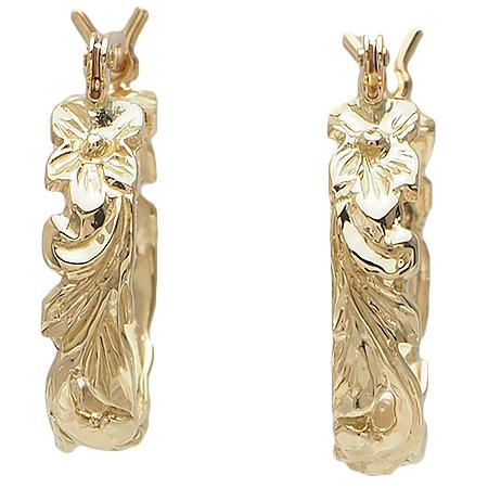 ハワイアンジュエリー ピアス イヤリング 14k イエロー ピンク 
