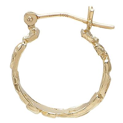 ハワイアンジュエリー ピアス イヤリング 14ｋ イエロー ピンク ホワイト グリーン ゴールド プルメリア スクロール フープ ピアス レディース メンズの画像