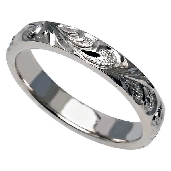 ハワイアンジュエリー リング 指輪 オーダーメイド 1.75mm厚 幅3mm プラチナ950 バレルリング ハワイ製 結婚指輪｜aloalo｜02