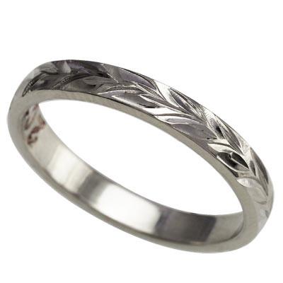 ハワイアンジュエリー リング 指輪 オーダーメイド 1.25mm厚 幅3mm フラットリング プラチナ950 ハワイ製 結婚指輪の画像
