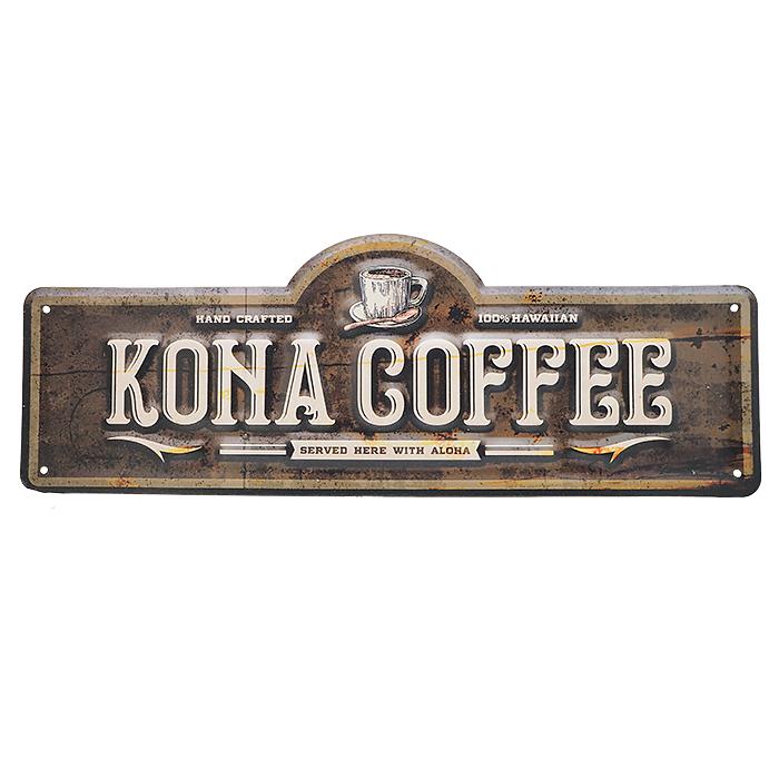 ハワイ　KONA Coffee　看板　インテリア　ウッド ハワイアン雑貨 ハワイ雑貨 ティンサイン プレート KONA COFFEE コナ