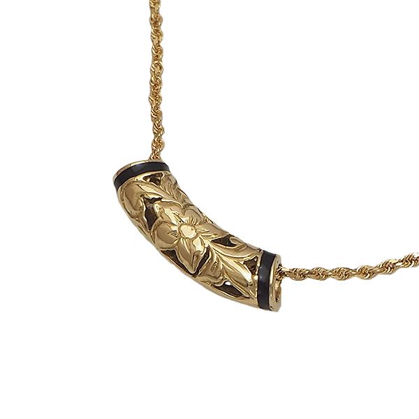ハワイアンジュエリー ペンダント トップ  14K ゴールド プルメリア マカロニの画像