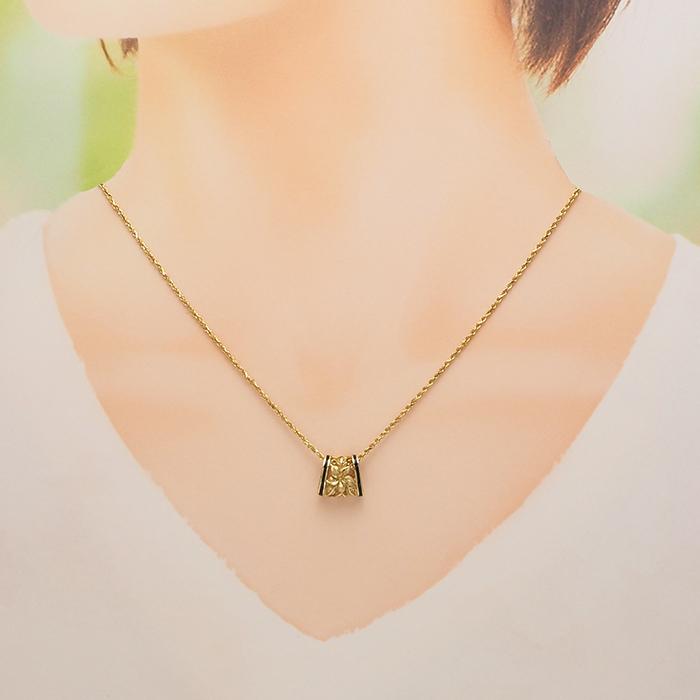 ハワイアンジュエリー ペンダント トップ  14K ゴールド プルメリア ドルフィン イルカ 両面デザインの画像