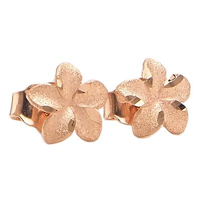 ハワイアンジュエリー ピアス イヤリング 14K イエローゴールド ピンク