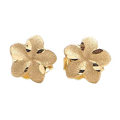ハワイアンジュエリー ピアス イヤリング 14K イエローゴールド ピンク