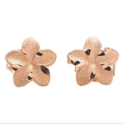 ハワイアンジュエリー ピアス イヤリング 14K イエローゴールド ピンク
