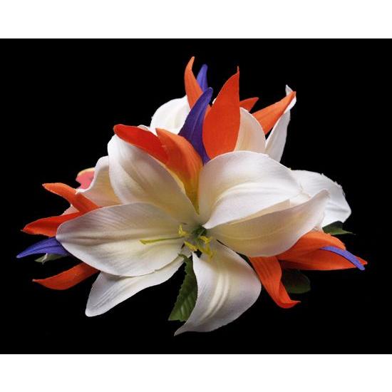 ハワイアンヘアクリップ リリー＆バードオブパラダイスヘアクリップ