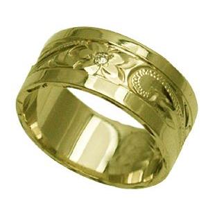 ハワイアンジュエリー リング 指輪 結婚指輪 オーダーメイド 基本の1.25mm厚 幅8mm 14k グリーンゴールド フラット スペシャルプレーン｜aloalo｜02