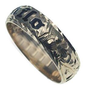 ハワイアンジュエリー リング 指輪 結婚指輪 オーダーメイド 1.75mm厚 幅6mm スターリングシルバー925 バレルリング