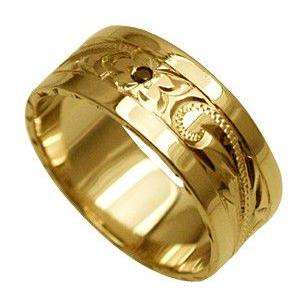 幸せなふたりに贈る結婚祝い 1.0mm厚 オーダーメイド 結婚指輪 リング ハワイアンジュエリー 幅8mm スペシャルプレーンリング イエローゴールド 14k 指輪