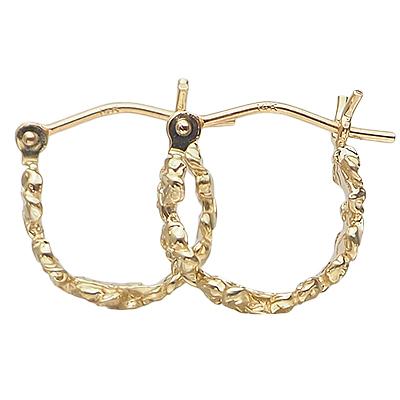ハワイアンジュエリー ピアス 14k ゴールド プルメリア フープピアス ハワイ製の画像