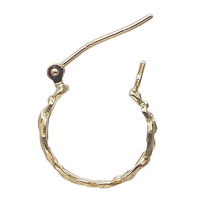 ハワイアンジュエリー ピアス 14ｋ イエロー ピンク ホワイト グリーン ゴールド プルメリア カットアウト マイレリーフ フープ ピアス レディース メンズの画像
