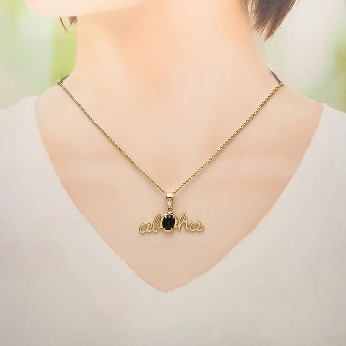 14K ゴールド ALOHA ペンダントトップ ハワイアンジュエリー ハワイアンジュエリー 14K ゴールド ペンダント トップ ALOHA 黒サンゴ