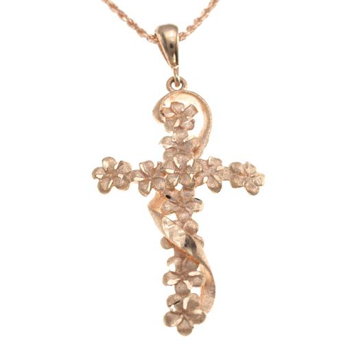 ハワイアンジュエリー / ペンダント プルメリアデザインクロストップ