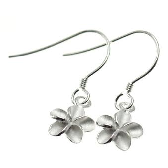ハワイアンジュエリー ピアス シルバー925 プルメリア フックピアス M