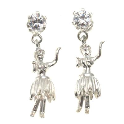 ハワイアンジュエリー ピアス シルバー925 ジルコニア フラガール フラ 