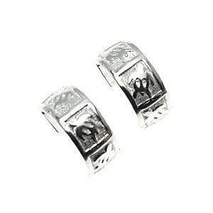 ハワイアンジュエリー ピアス シルバー925 レイズド ホヌ ピアスの画像