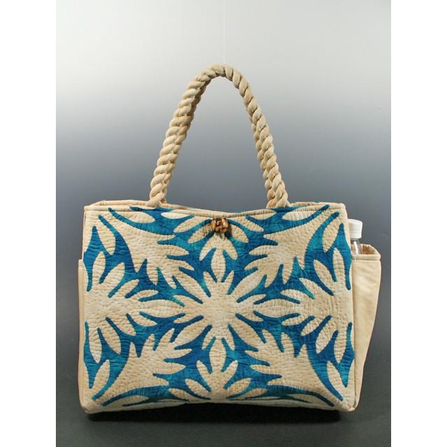 ハワイアンキルト 軽くて丈夫な大容量 レッスンバッグ リバース