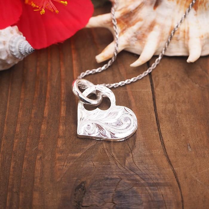 ハワイアンジュエリー ネックレス ペンダント トップ スクロールハート  