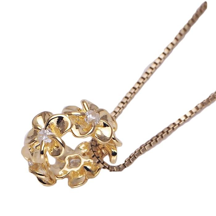 ハワイアンジュエリー オールプルメリアレイ 煌めくジルコニア