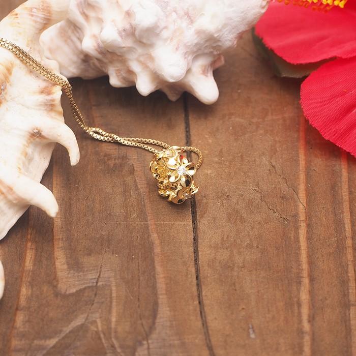 ハワイアンジュエリー オールプルメリアレイ 煌めくジルコニア