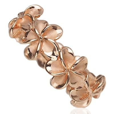 値下げ！ハワイアンジュエリー　14k プルメリアリング ピンクゴールド 指輪 ハワイアンジュエリー レディース おしゃれ リング ピンク