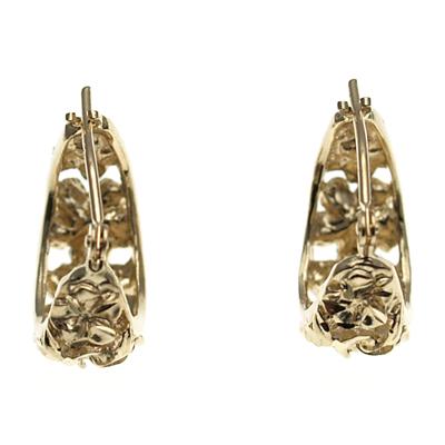 ハワイアンジュエリー ピアス 14K イエローゴールド プルメリア フープピアス ハワイ製の画像