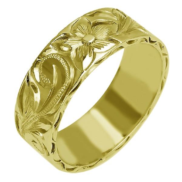ハワイアンジュエリー リング 指輪 オーダーメイド 1.25mm厚 幅8mm 14K 