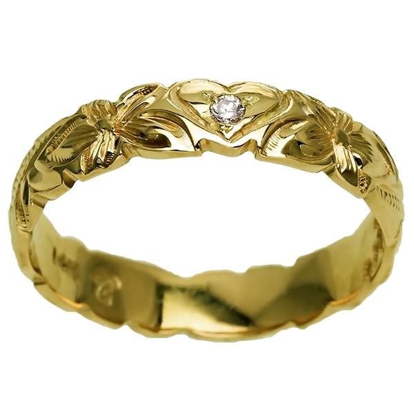 ハワイアンジュエリー リング 指輪 結婚指輪 オーダーメイド お手軽な1.25mm厚 幅4mm 14k グリーンゴールド バレルリングの画像