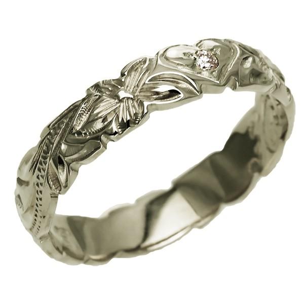 ハワイアンジュエリー リング 指輪 結婚指輪 オーダーメイド お手軽な1.25mm厚 幅4mm 14k ホワイトゴールド バレルリングの画像