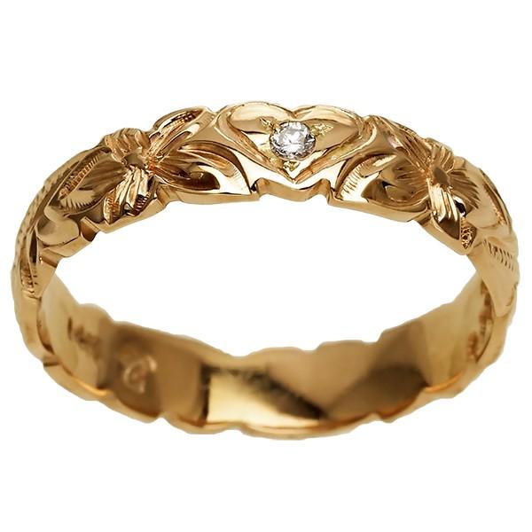 ハワイアンジュエリー リング 指輪 結婚指輪 オーダーメイド お手軽な1.25mm厚 幅4mm 14k イエローゴールド バレルリングの画像