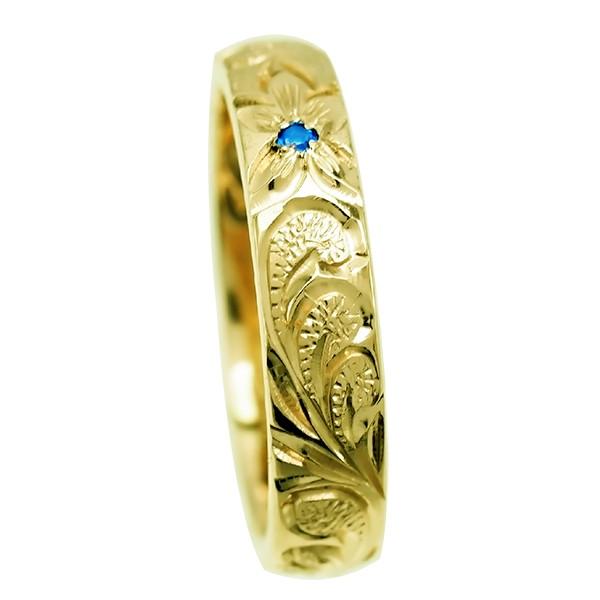 ハワイアンジュエリー リング 指輪 結婚指輪 オーダーメイド お手軽な1.25mm厚 幅4mm 14k グリーンゴールド バレルリングの画像