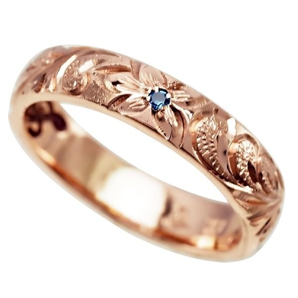 ハワイアンジュエリー リング 指輪 結婚指輪 オーダーメイド お手軽な1.25mm厚 幅4mm 14k ピンクゴールド バレルリングの画像
