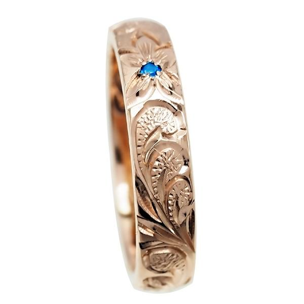 ハワイアンジュエリー リング 指輪 結婚指輪 オーダーメイド お手軽な1.25mm厚 幅4mm 14k ピンクゴールド バレルリングの画像