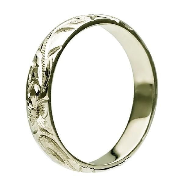 ハワイアンジュエリー リング 指輪 結婚指輪 オーダーメイド お手軽な1.25mm厚 幅4mm 14k グリーンゴールド バレルリングの画像