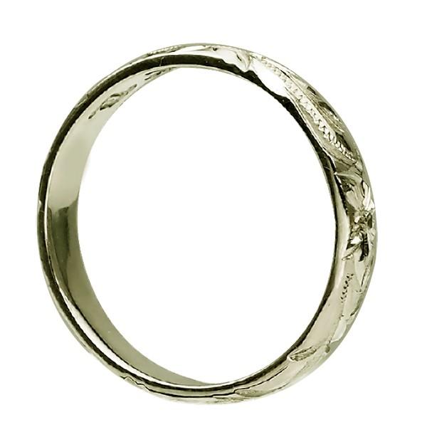 ハワイアンジュエリー リング 指輪 結婚指輪 オーダーメイド お手軽な1.25mm厚 幅4mm 14k グリーンゴールド バレルリングの画像