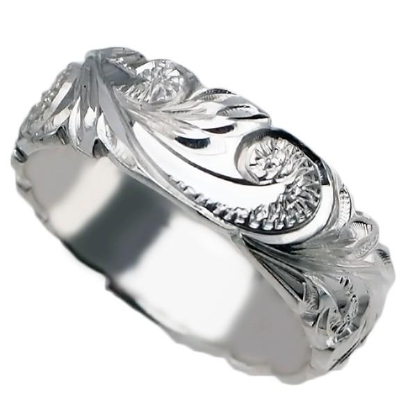 ハワイアンジュエリー リング 指輪 結婚指輪 オーダーメイド 1.75mm厚 幅8mm スターリングシルバー925 バレルリングの画像