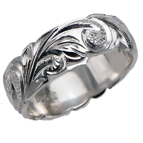 ハワイアンジュエリー リング 指輪 結婚指輪 オーダーメイド 1.75mm厚 幅8mm スターリングシルバー925 バレルリングの画像
