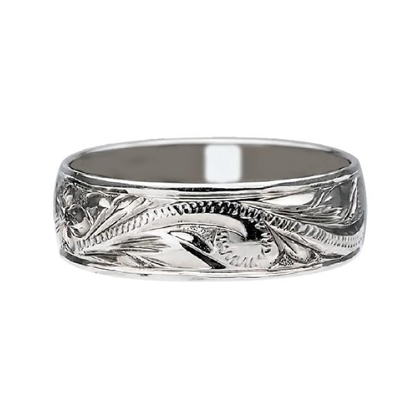 ハワイアンジュエリー リング 指輪 結婚指輪 オーダーメイド 1.75mm厚 幅6mm スターリングシルバー925 バレルリングの画像