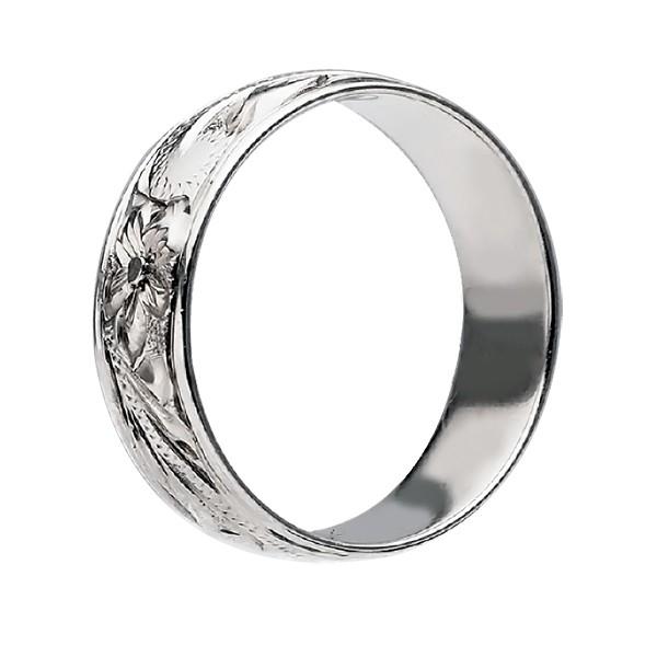 ハワイアンジュエリー リング 指輪 結婚指輪 オーダーメイド 1.75mm厚 幅6mm スターリングシルバー925 バレルリングの画像
