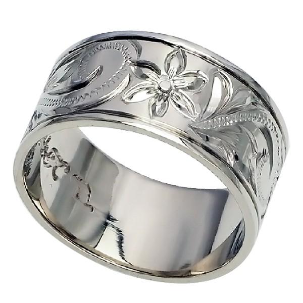 ハワイアンジュエリー リング 指輪 結婚指輪 オーダーメイド 1.75mm厚 幅8mm スターリングシルバー925 バレルリング_2