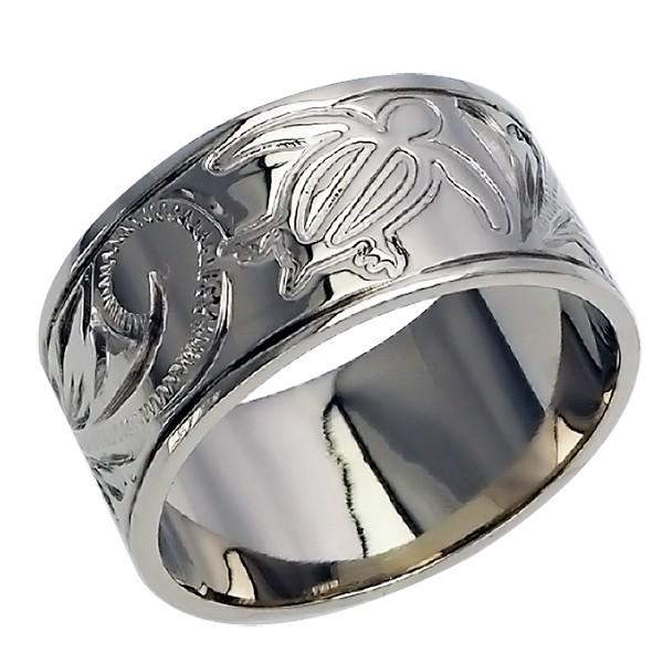 ハワイアンジュエリー リング 指輪 結婚指輪 オーダーメイド 1.75mm厚 幅8mm スターリングシルバー925 バレルリング_3
