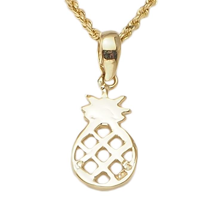 ハワイアンジュエリー 14K ゴールド ペンダント トップ パイナップル トップの画像