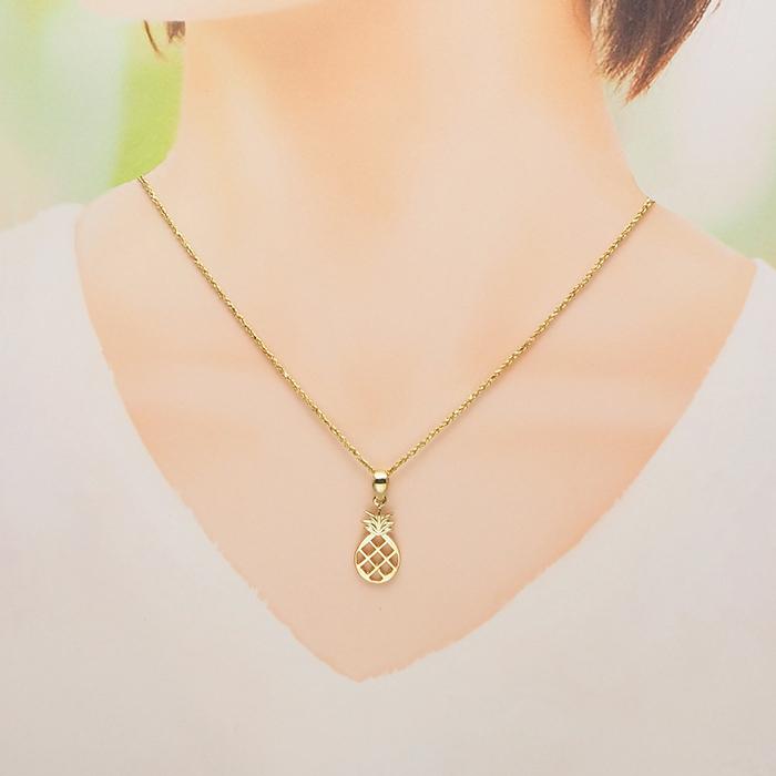 ハワイアンジュエリー 14K ゴールド ペンダント トップ パイナップル