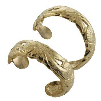 ハワイアンジュエリー ピアス 14K ゴールド 透かし カットアウト スクロール ピアス ハワイ製の画像