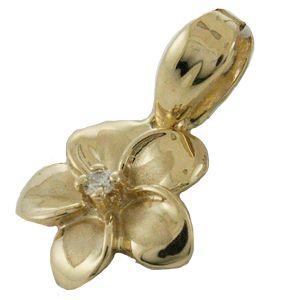 ハワイアンジュエリー ネックレス ペンダント トップ 14K ゴールド ダイヤモンド プルメリアトップ レディース ハワイ製の画像