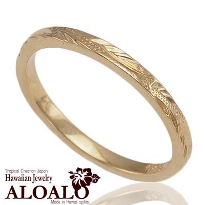 ハワイアンジュエリー リング 指輪 14k ゴールド ハワイアンスクロール